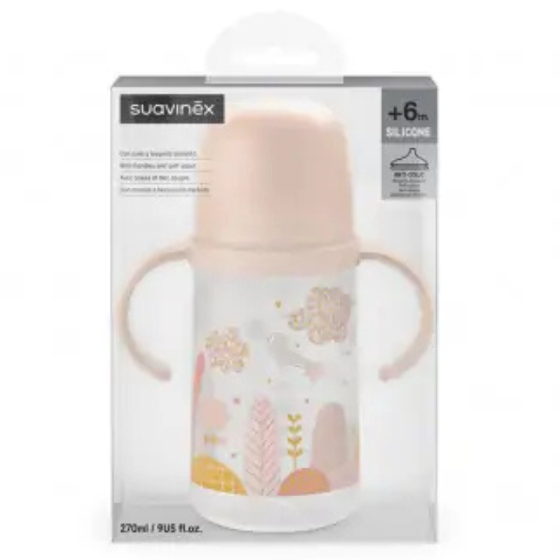 Suavinex Biberon "Dreams" Anti-fuites 6m+ avec Poignées 270ml - Rose