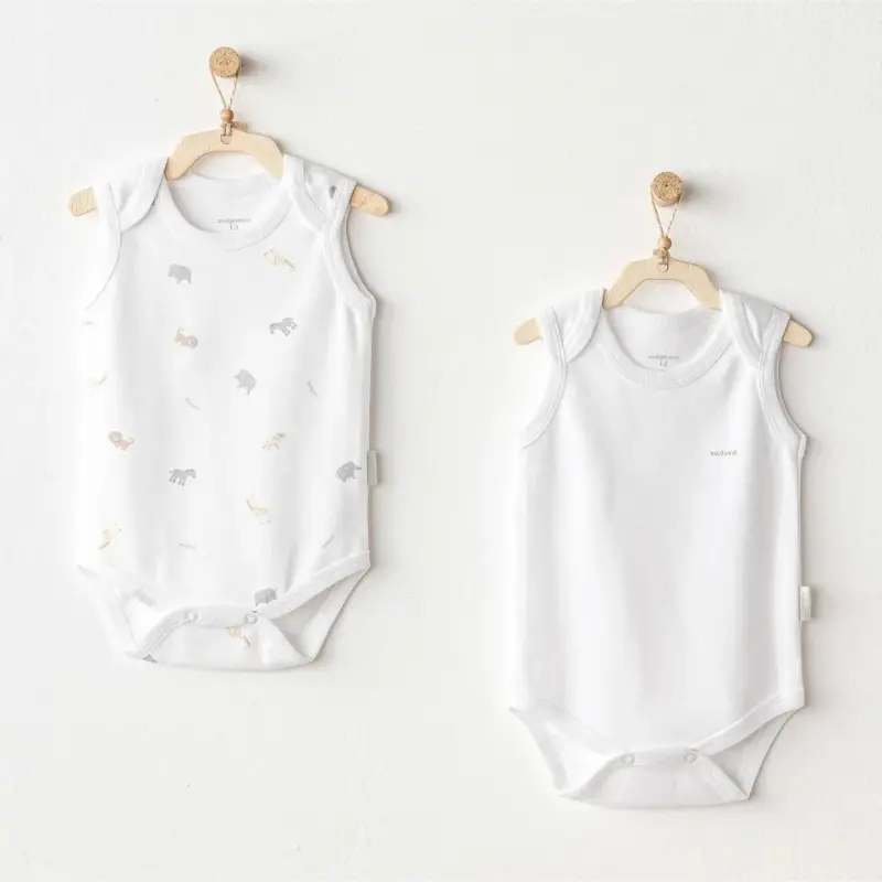 xx Andy Wawa Ac25806 Little King Lot de 2 bodys bébé Blanc