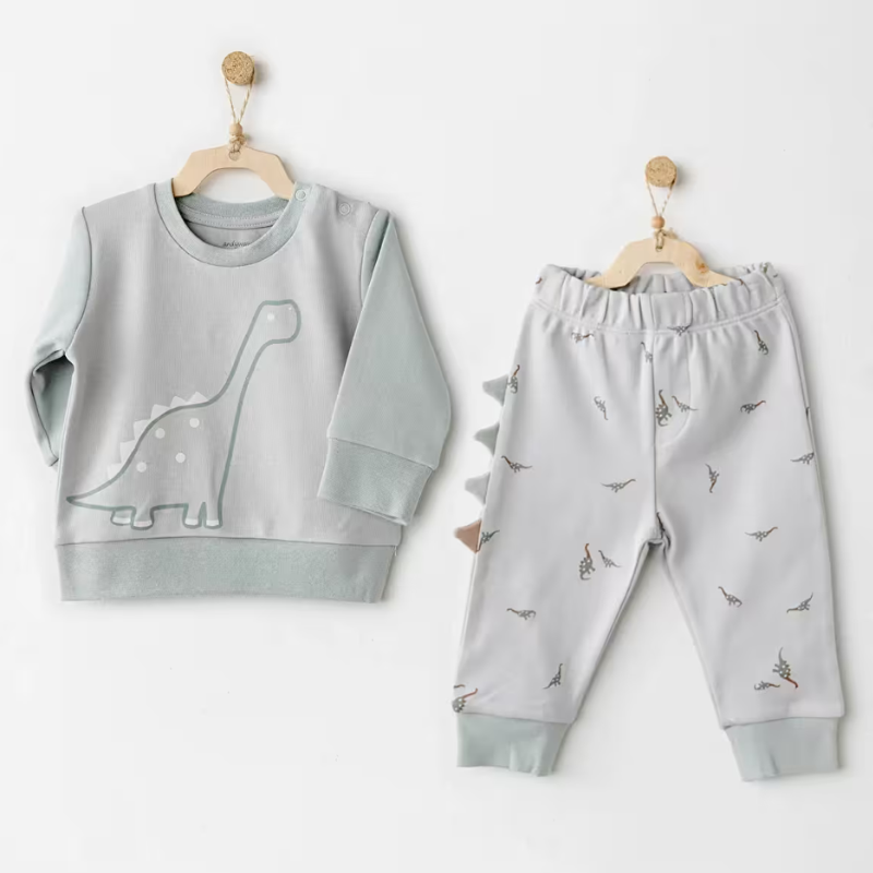 xx Andywawa AC26005 Mummy S Snuggle Saurus Ensemble bébé 2 pièces vert