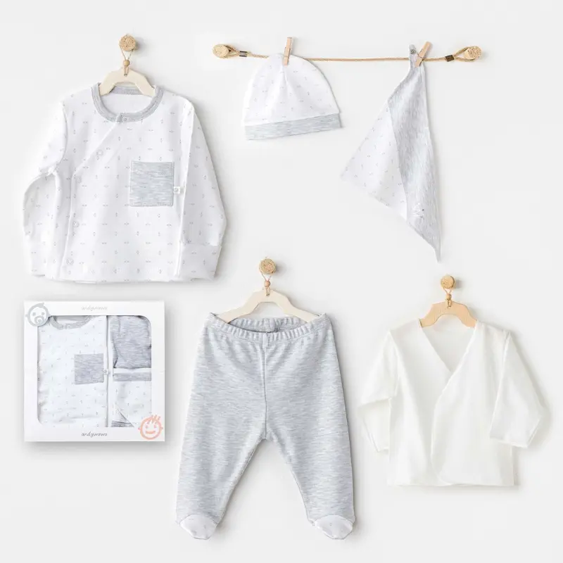 Andywawa Coffret de sortie d'hôpital 5 pièces Gris