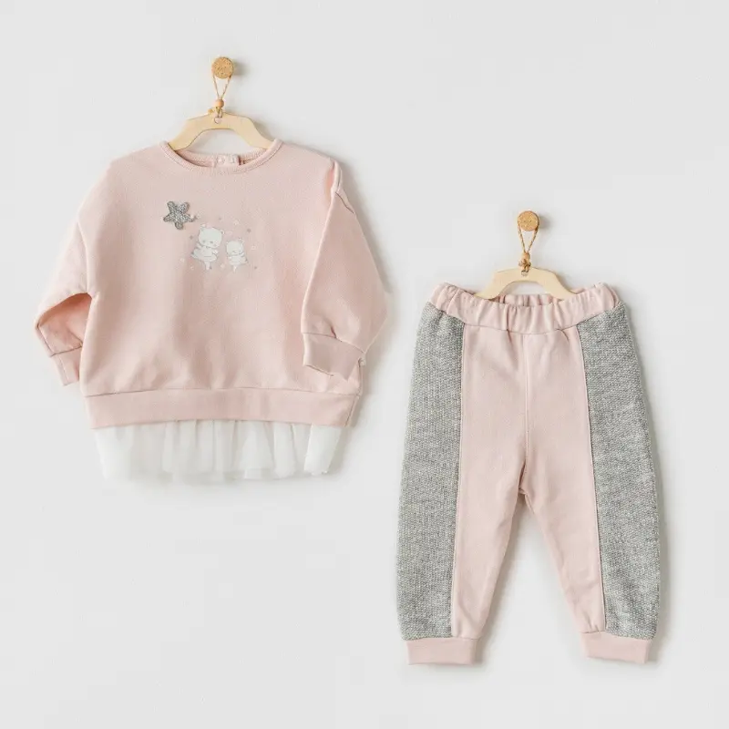 xx Andywawa Ensemble 2 Pièces Rose et Gris