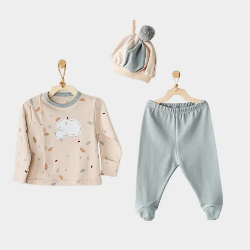 Andywawa Ensemble 3 Pièces Beige - Vert clair
