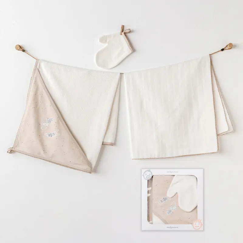 xx Andywawa Ensemble de serviettes pour bébé garçon 3 pièces
