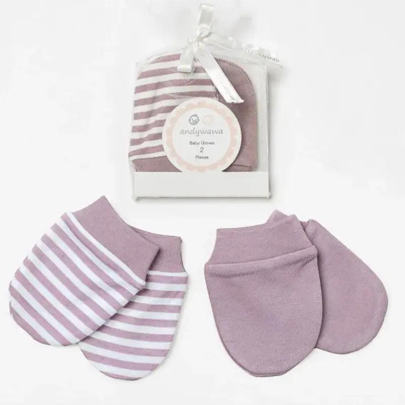 xx Andywawa Lot de 2 gants basiques pour bébé Mauve