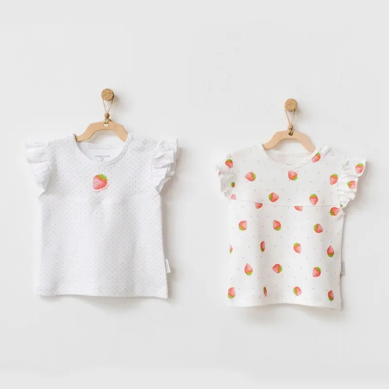 Andywawa Picnic Time Lot de 2 t-shirts pour bébé AC21733 Blanc