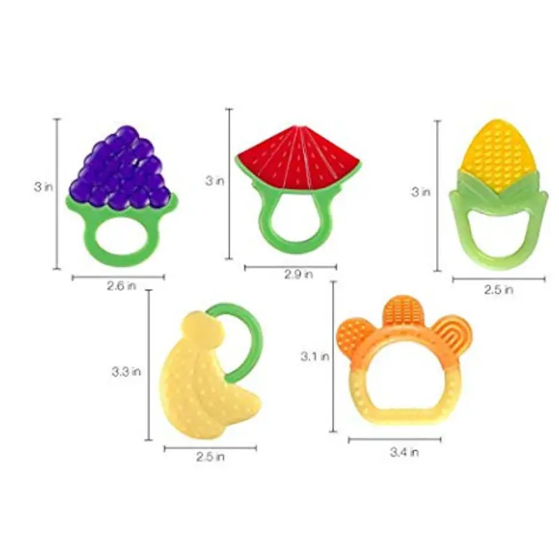 Anneau de dentition en silicone en forme de fruit pour bébés de 0 à 12 mois