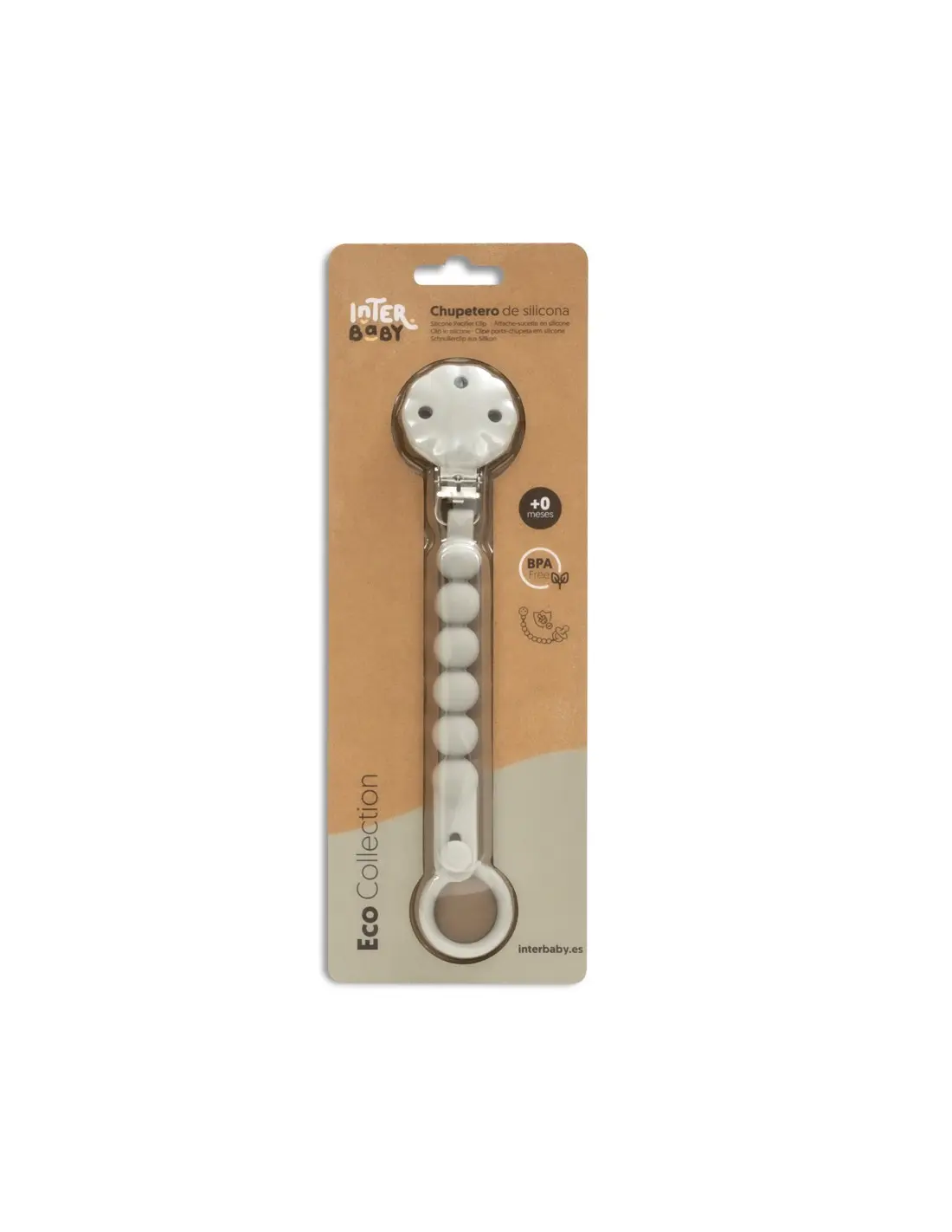 Attache-tétine en silicone - Gris