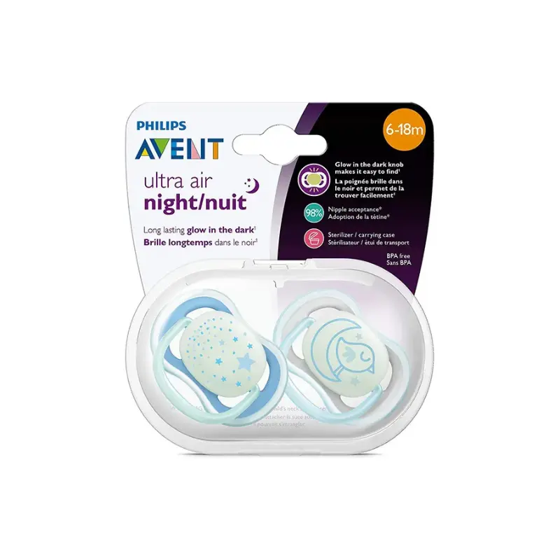 xx Pack 2 sucettes air Night Time Avent