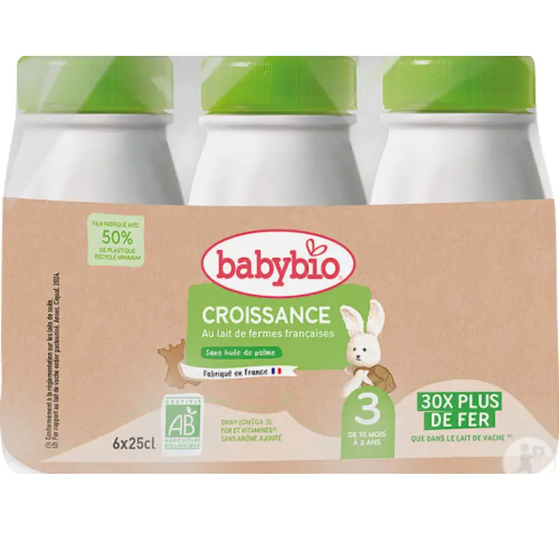 Babybio Lait Croissance Liquide - 3ème âge dès 10 Mois - 25Cl