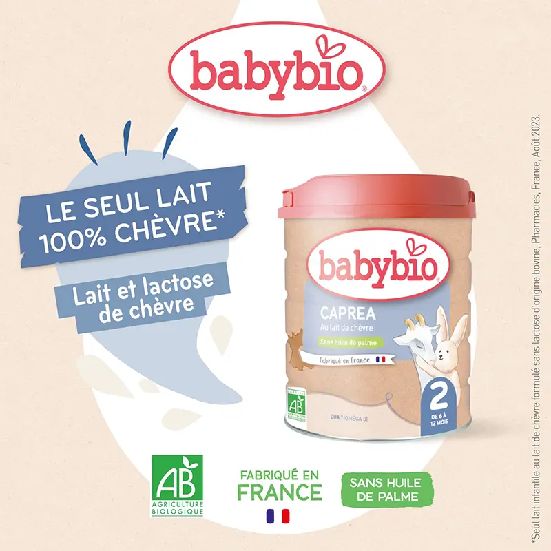 Babybio Lait en poudre 2eme âge Caprea au lait de chèvre 800g
