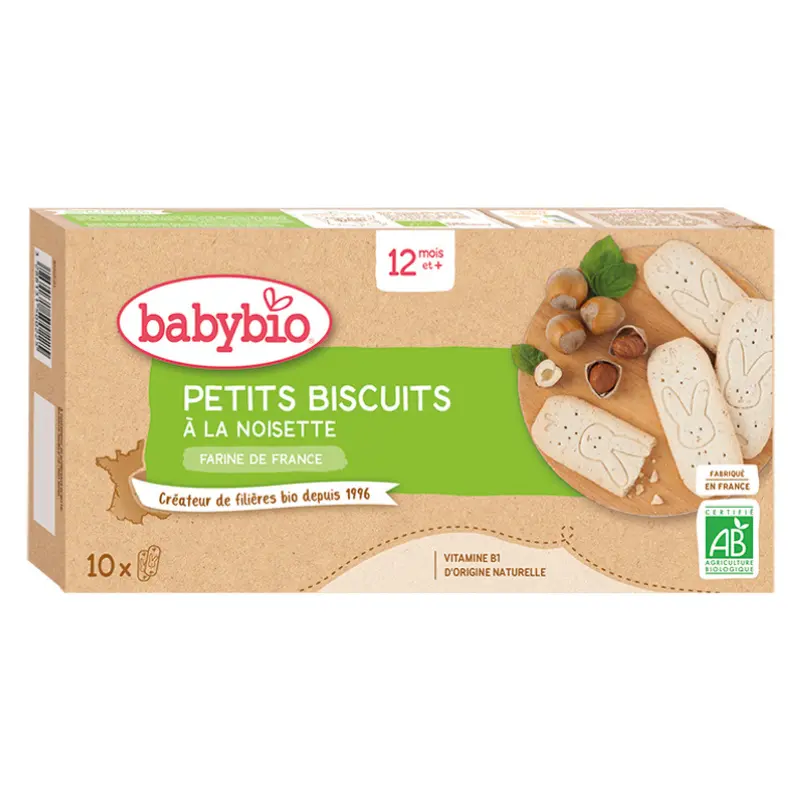 Babybio Petits Biscuits à la Noisette Dès 12 mois Lot de 10 x 2 biscuits