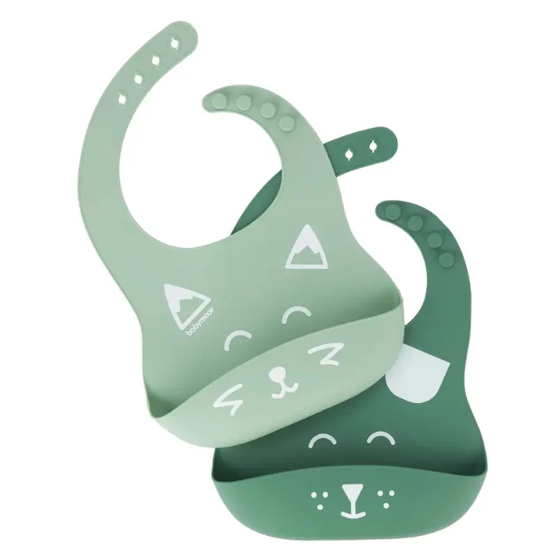 xx Babymoov Bavoirs Silicone Vert BIBISY x 2