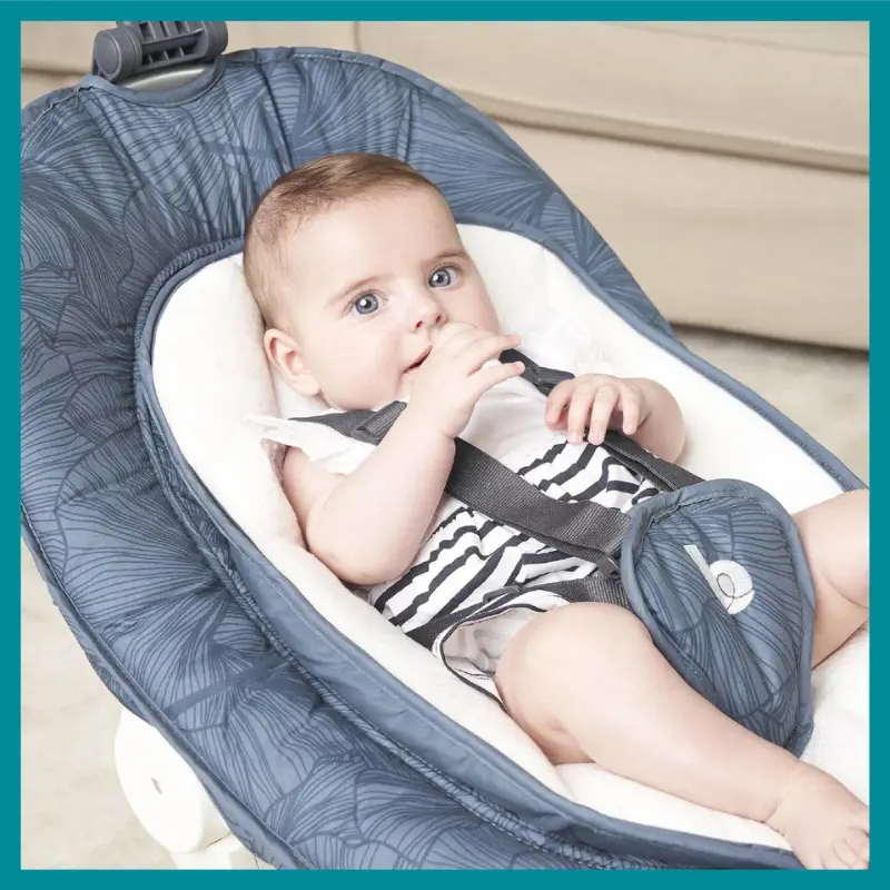 Babymoov Swoon Motion Balancelle Bébé Electrique 360° – Blue Petal