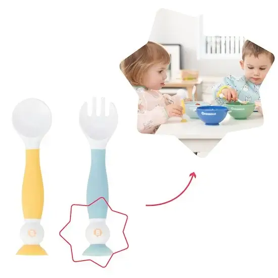 Badabulle Couverts d'apprentissage flexibles Multicolore