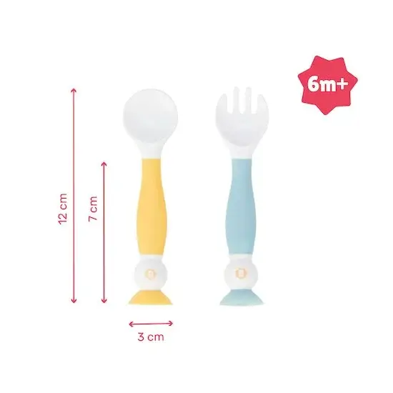 Badabulle Couverts d'apprentissage flexibles Multicolore
