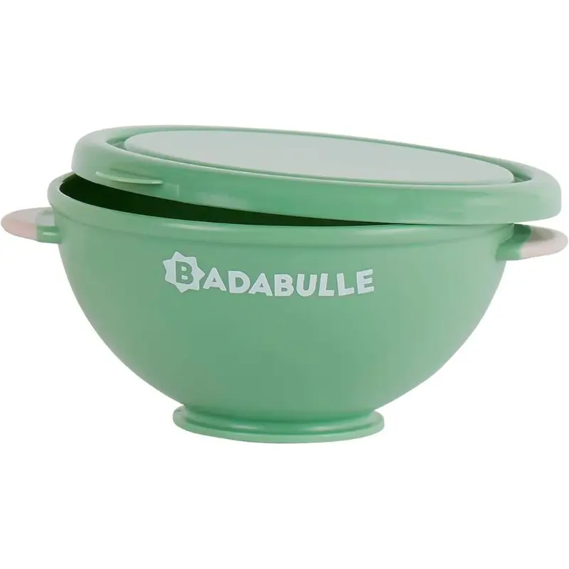 Badabulle Lot de 5 bols ventouse antidérapants 330ml et 3 cuillères 1er âge souples
