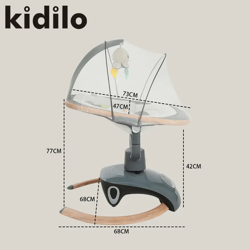 Balancelle Électrique Bébé Kidilo – Design Moderne - Gris