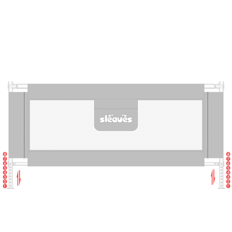 xx Barrière de lit pour la sécurité de bébé Gris 1.5M
