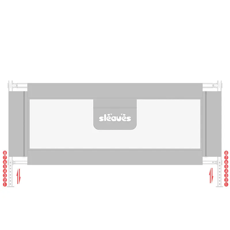 xx Barrière de lit pour la sécurité de bébé Gris 1.5M