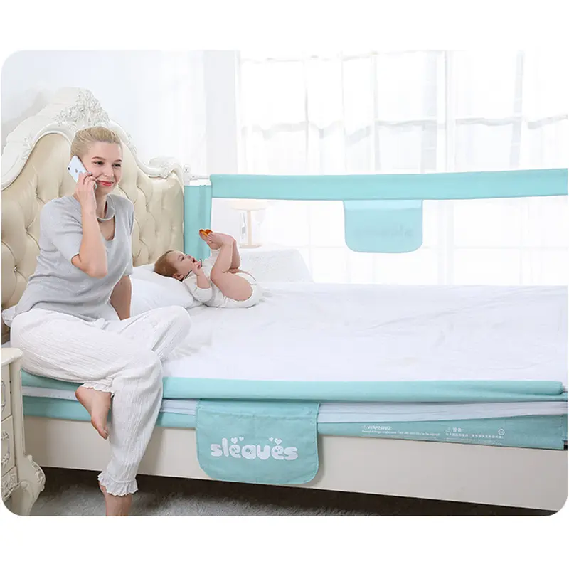 Barrière de lit pour la sécurité de bébé Vert 1.5M