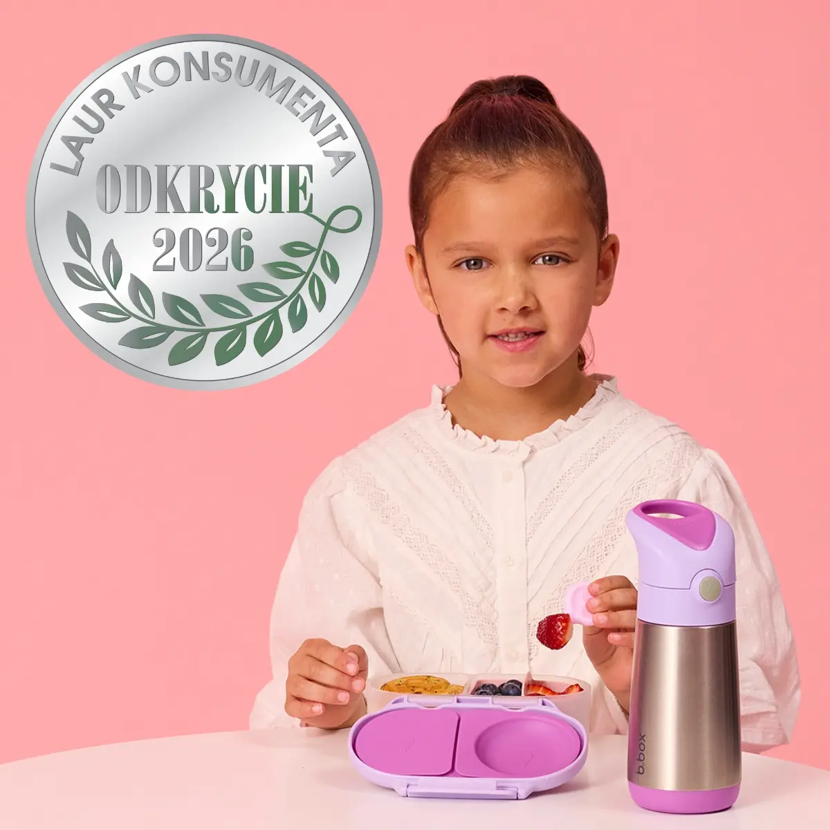 B.box Snackbox Sugar Plum – Boîte à Goûter Compartimentée pour Enfant