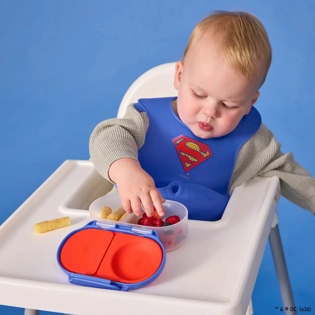 B.box Snackbox Superman – Boîte à Goûter Compartimentée pour Enfant