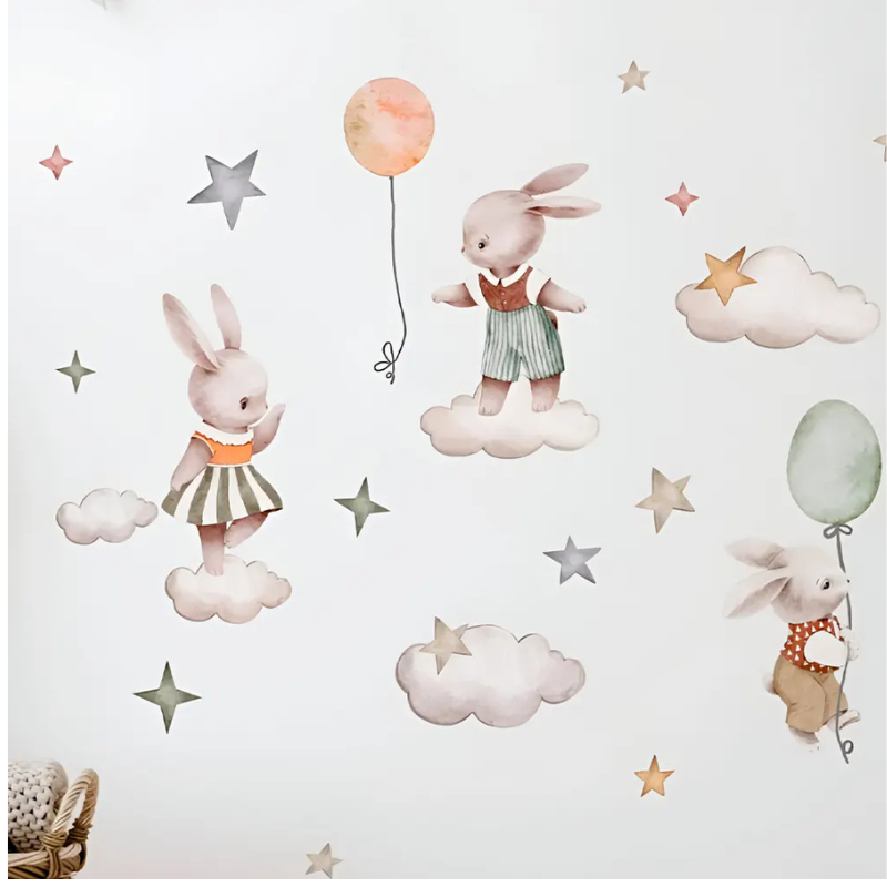 xx Bébé Safe Sticker Mural Lapin