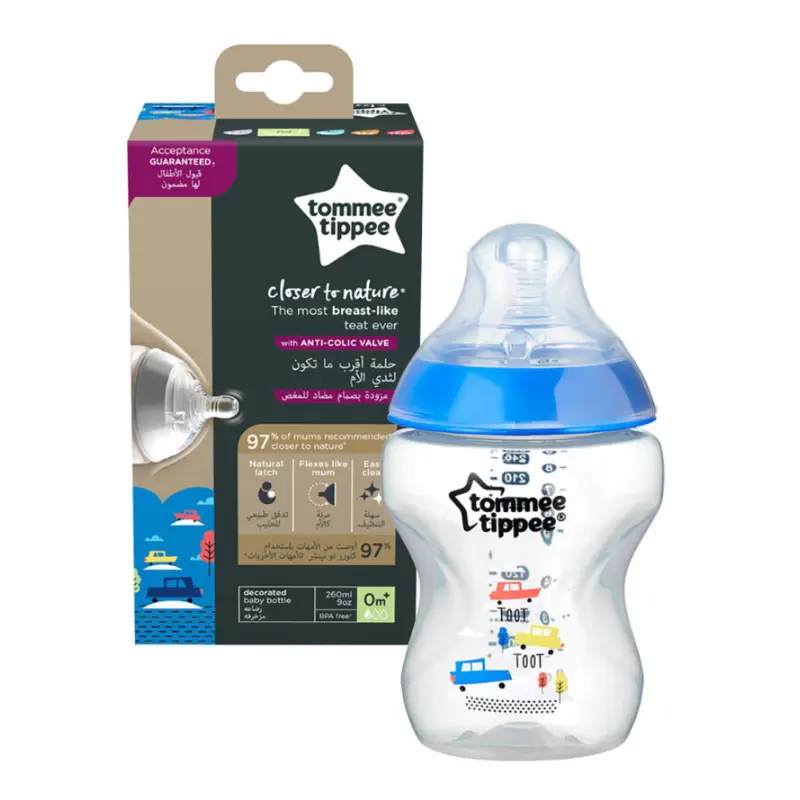 Biberon 260ml Bleu Closer To Nature – Tommee Tippee