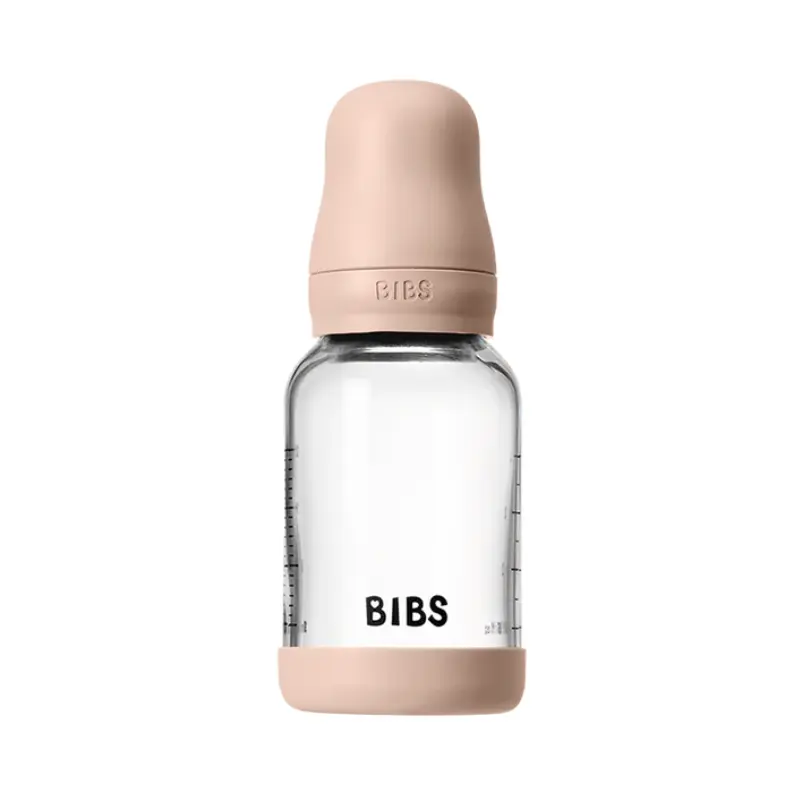 xx Biberon en Verre 120ml avec Tétine en Silicone Débit Lent - Blush