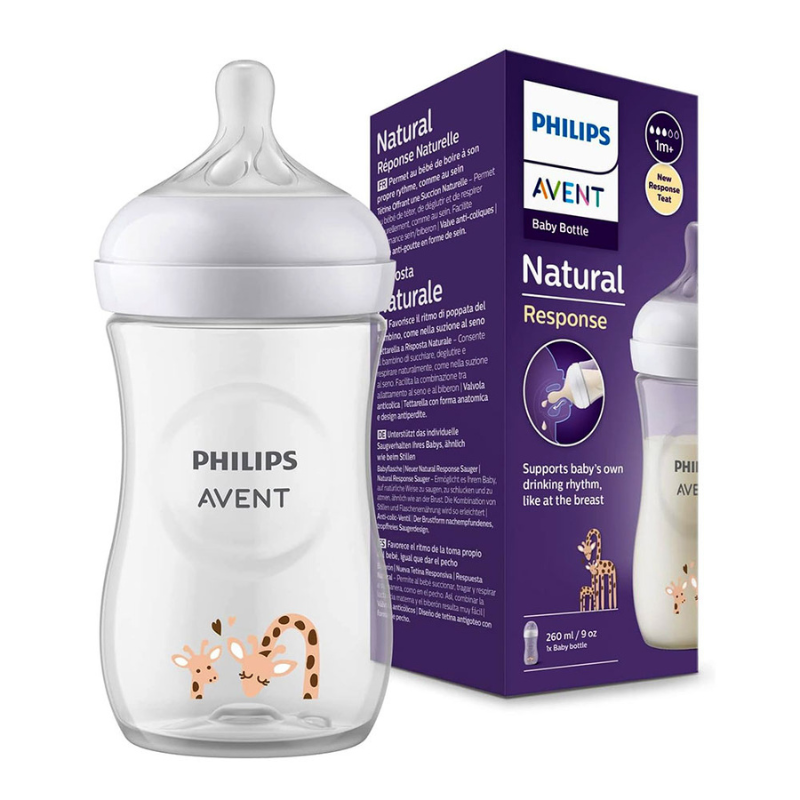 xx Biberon Philips Avent 260 ml avec Tétine Souple – Motif Girafe