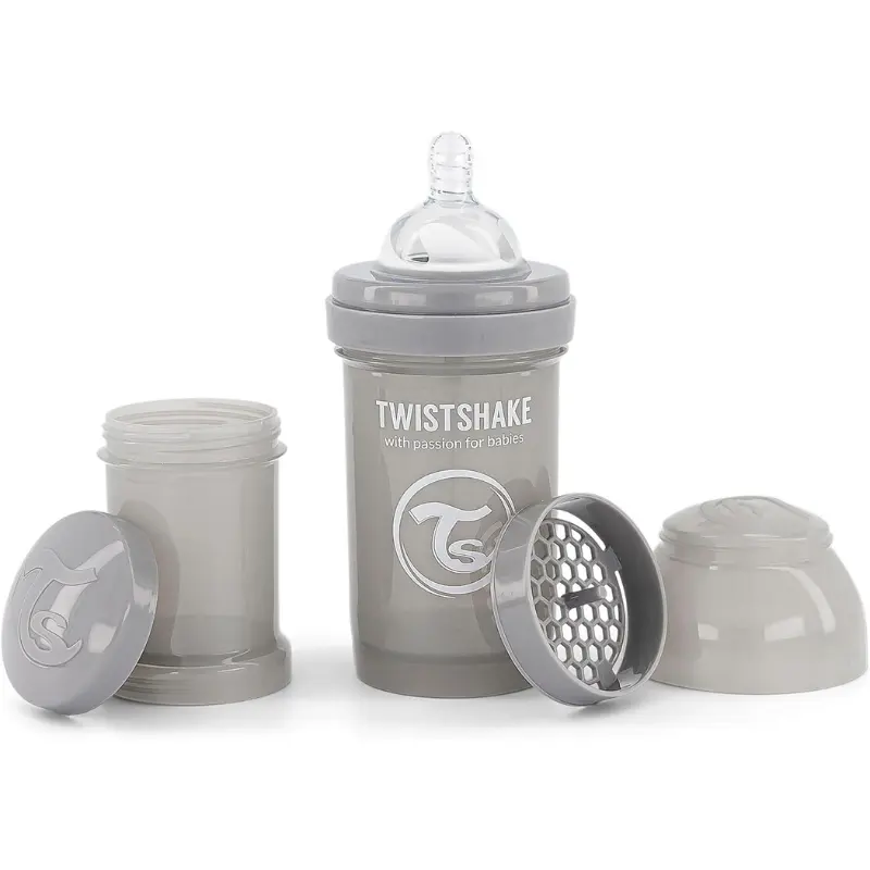 xx Biberons Anti-Coliques Twistshake 180ml gris – 2m+