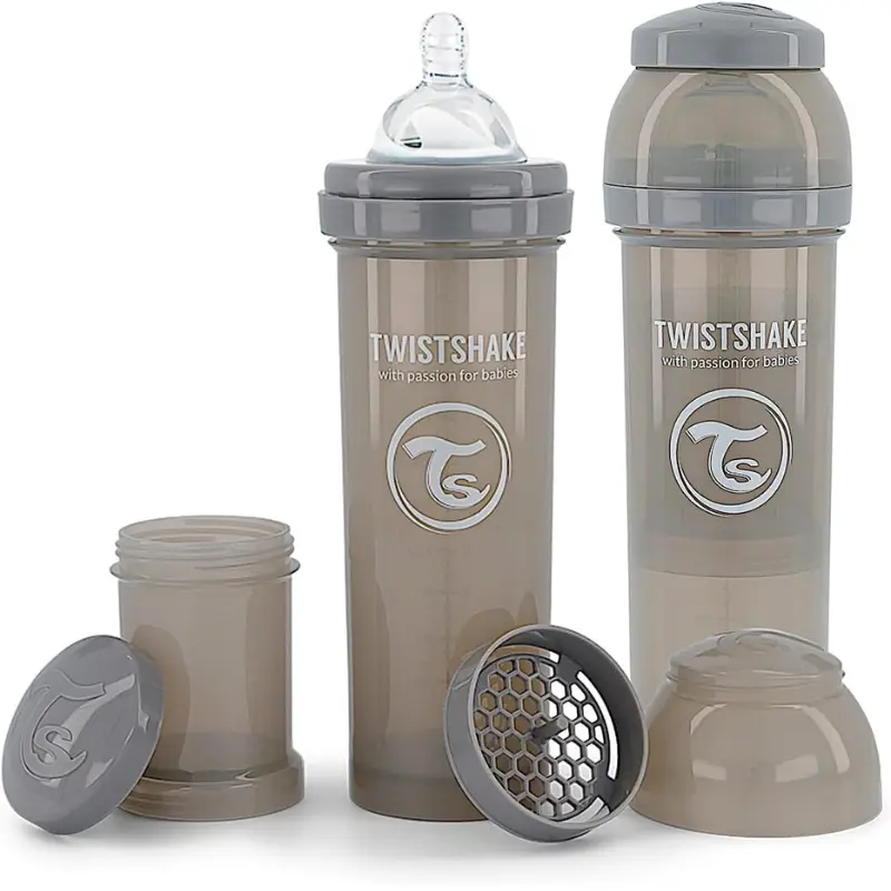 xx Biberon Twistshake anti-coliques 330ml 4m+ Gris