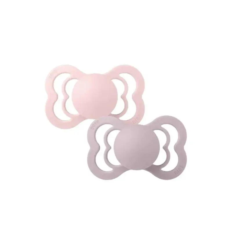 Bibs Lot de 2 Sucettes Supreme Symétrique Silicone Blossom / Dusky Lilac