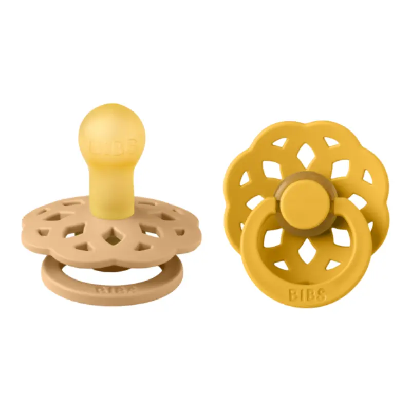 xx BIBS - Sucette ronde Bohème, latex - Sable du désert-Abeille