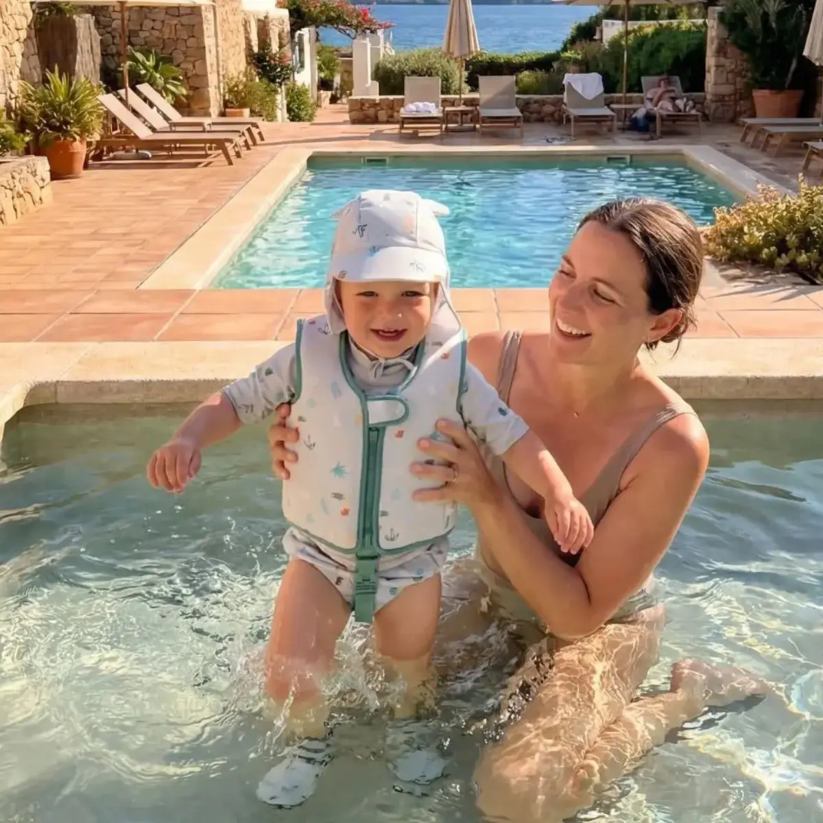 Bimbidreams Gilet de natation bébé anti-UV UPF 50+ 1-3 ans - Gavina Azul