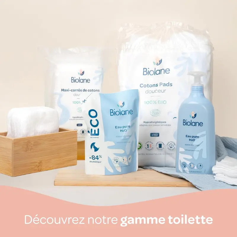 BIOLANE Eau Pure H2O Nettoyant Visage, Corps et Siège Bébé 750 ml