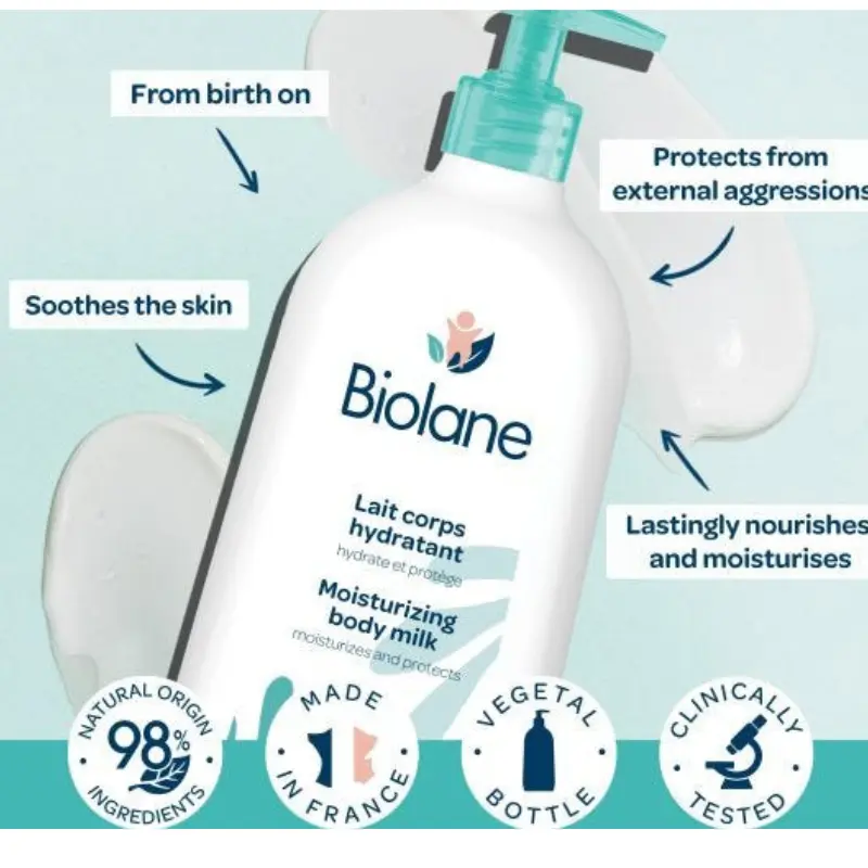 Biolane Lait Corporel Hydratant  350 ml – Soin Doux et Nourrissant pour la Peau de Bébé
