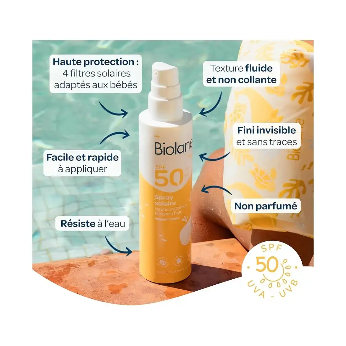 Biolane Spray solaire SPF50 Visage & Corps 200ml
