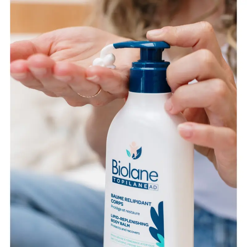 BIOLANE Topilane AD Baume Relipidant Corps 350ml Peaux Très Sèches et à Tendance Atopique