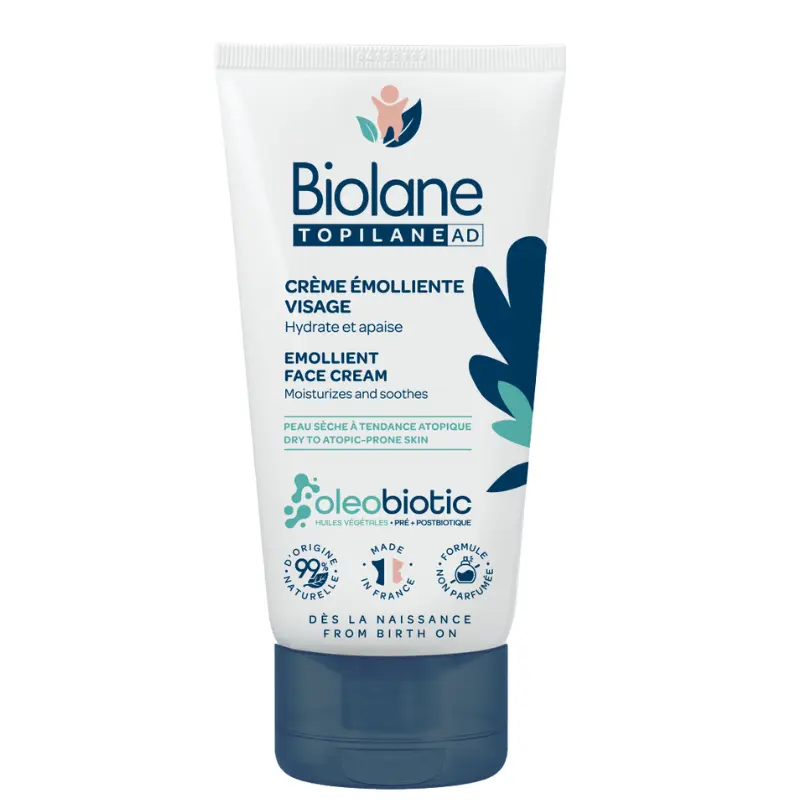 xx BIOLANE Topilane AD Crème Émolliente Visage 50ml Peaux Très Sèches et à Tendance Atopique