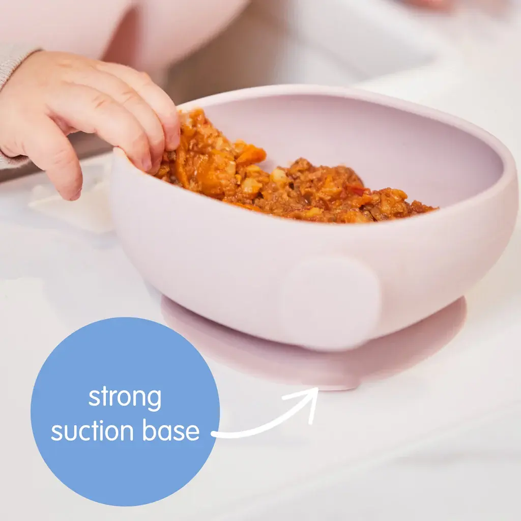 Bol en silicone + couvercle - blush