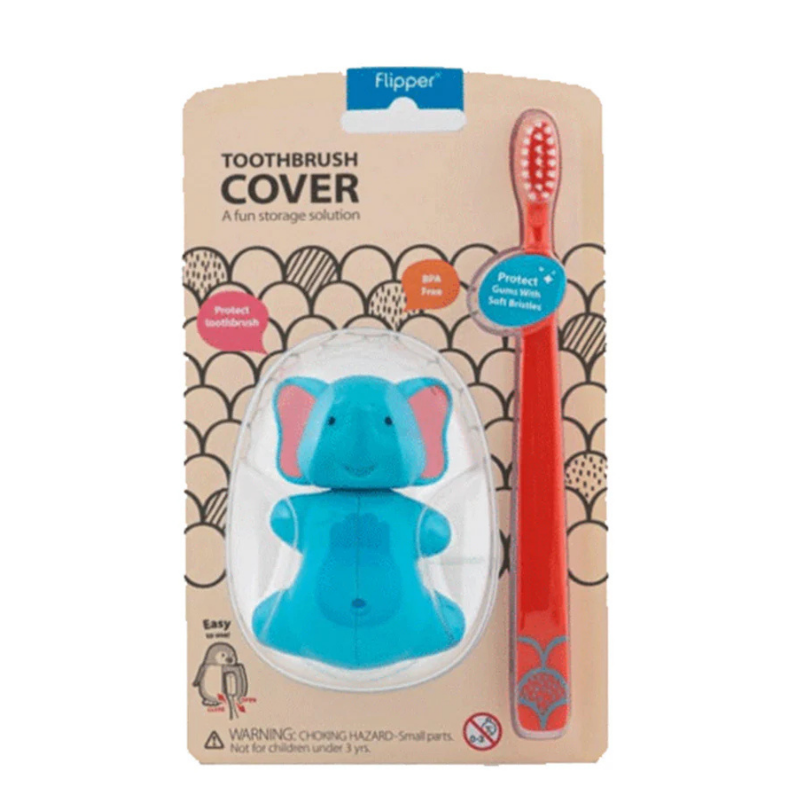xx Brosse à dent Flipper avec couvercle - Éléphant