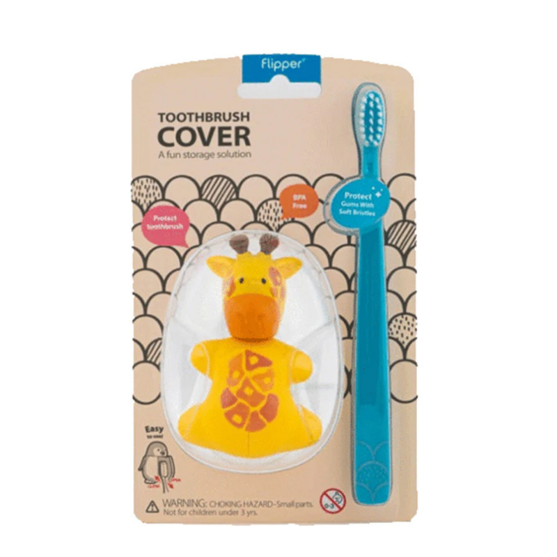 xx Brosse à dent Flipper avec couvercle - Girafe
