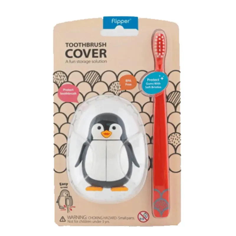 xx Brosse à dent Flipper avec couvercle - Pingouin