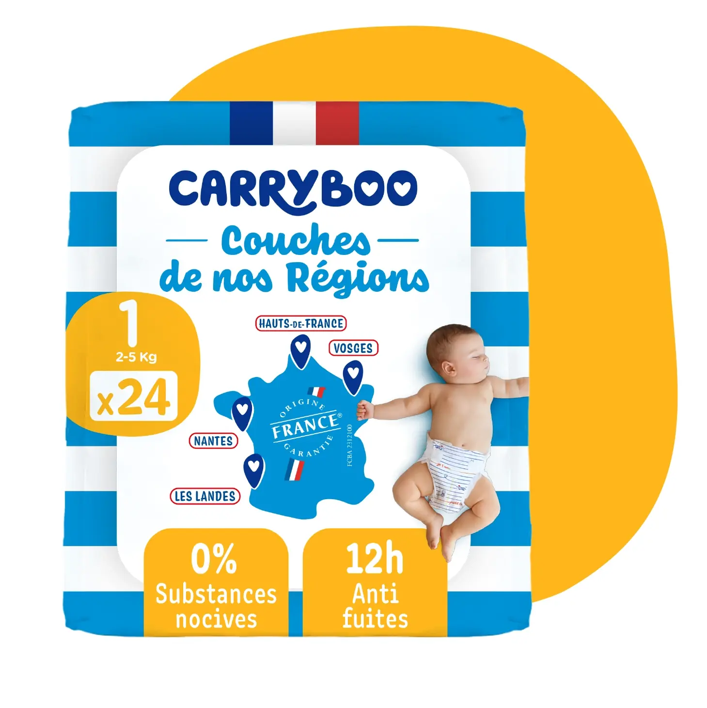 xx Carryboo Couches Écologiques Taille 1 2-5kg 24 unités