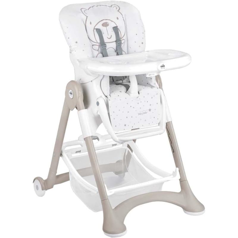 xx Chaise Haute Bébé Confortable et Réglable avec Plateau Amovible – Motif Ourson CAM Baby Bear