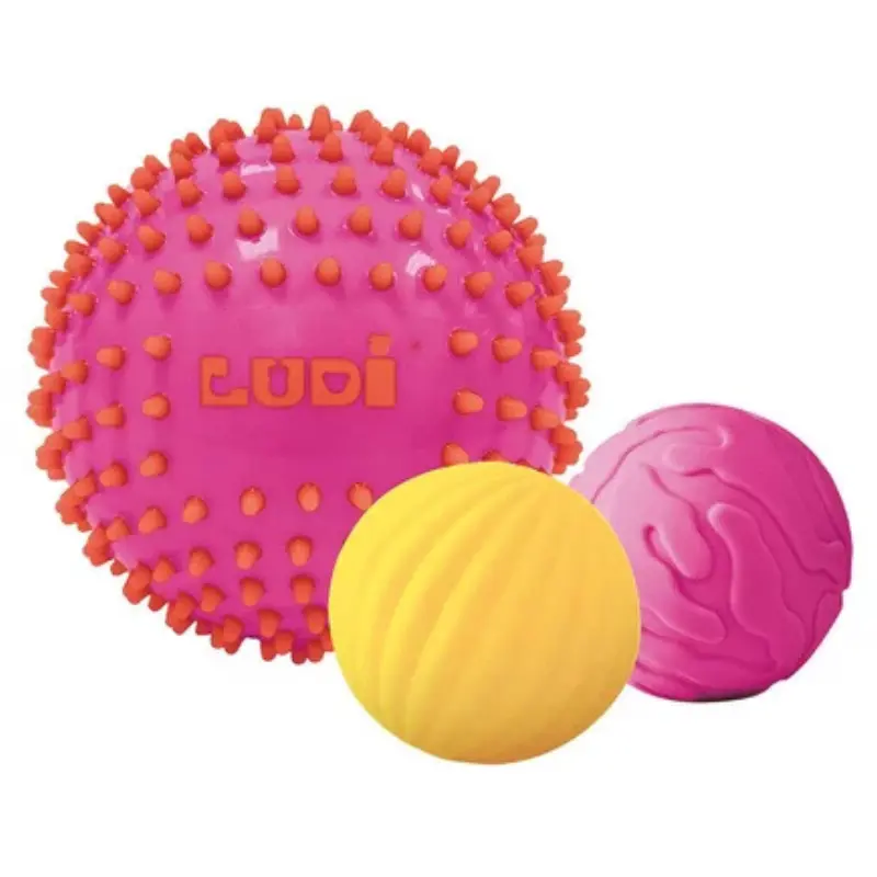 xx Coffret 3 Balles Sensorielles Roses – LUDI