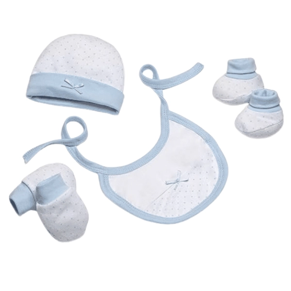 Coffret Cadeau 4 pièces 0-6 mois Bleu