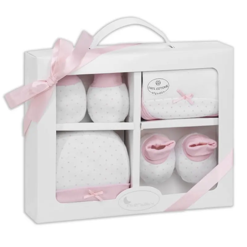 Coffret cadeau Interbaby 4 pièces rose modèle SET01