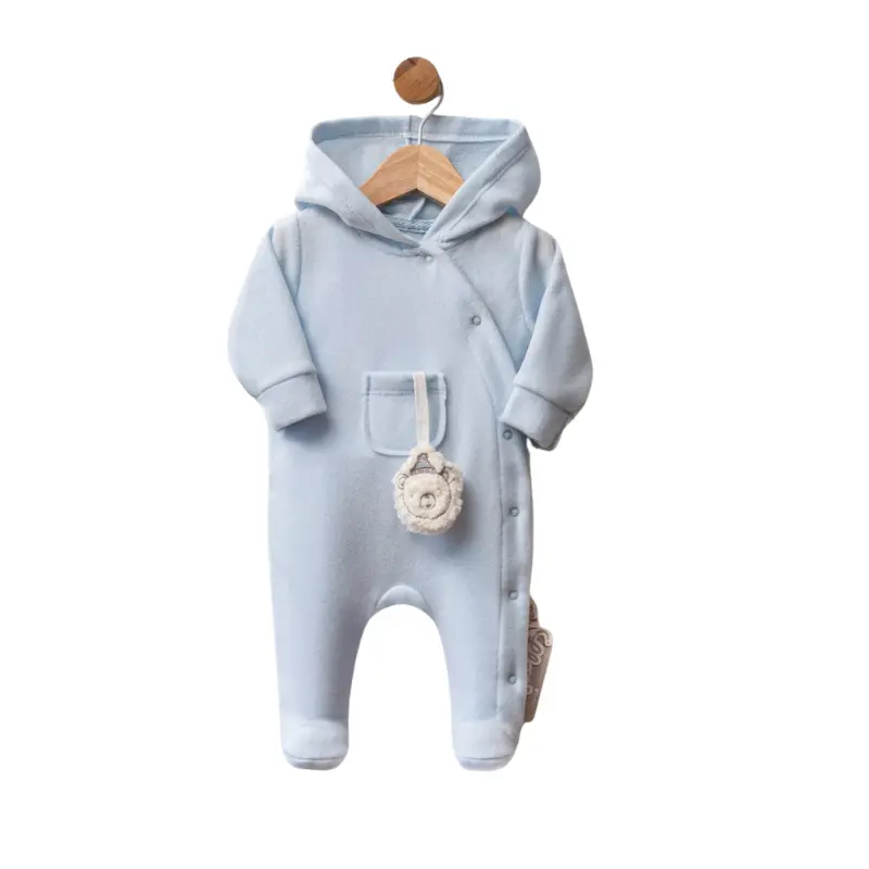 Combinaison polaire bébé avec capuche et petit pompon